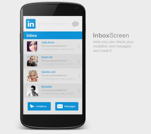 LinkedIn Android App -Inbox screen
