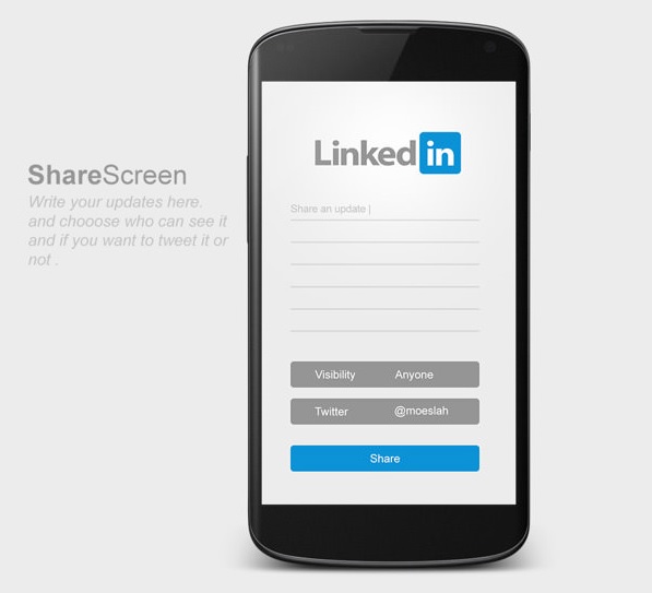 LinkedIn Android App - Share Screen