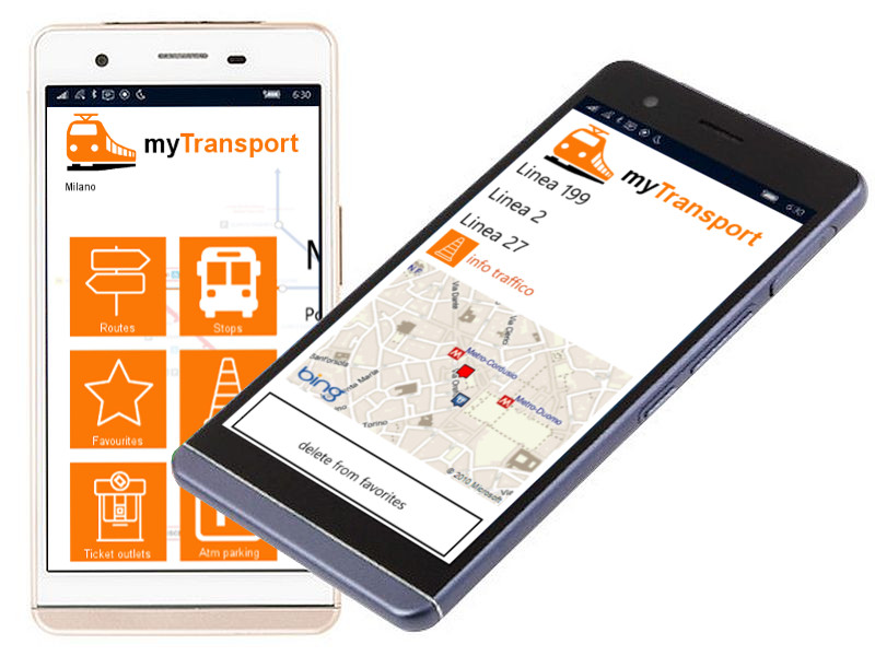 myTransport info mobility - schermate di esempio
